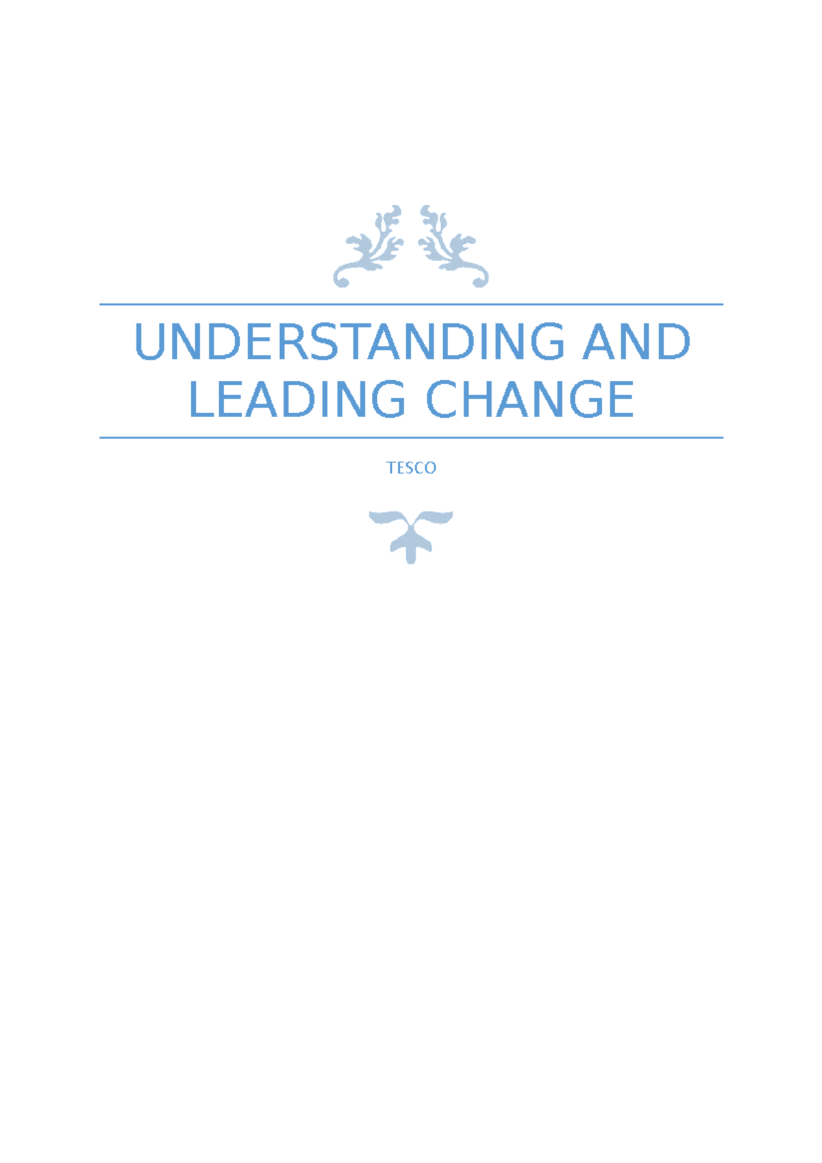 understanding and leading change assignment sample