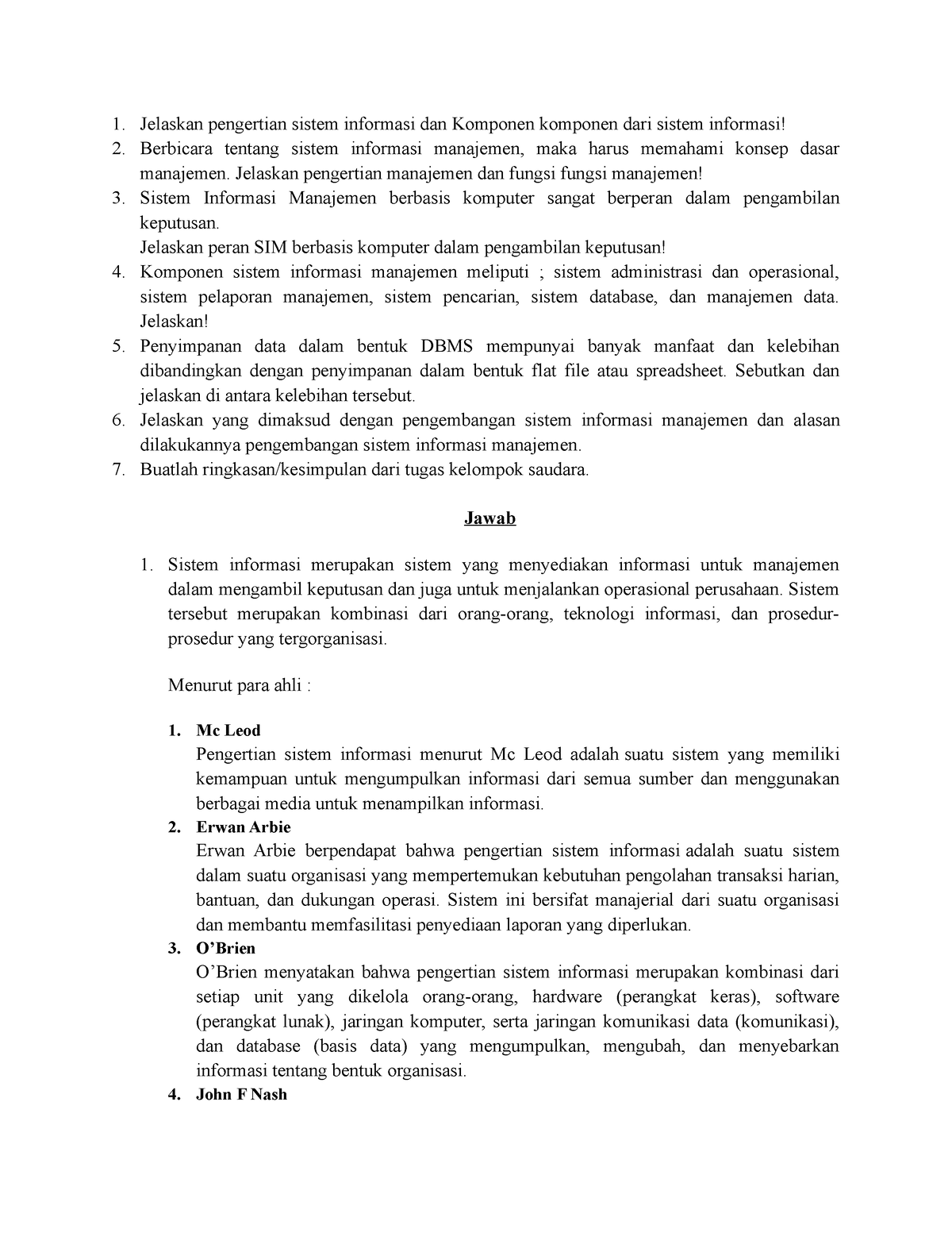 Tugas Pertemuan 2 - Jelaskan Pengertian Sistem Informasi Dan Komponen ...