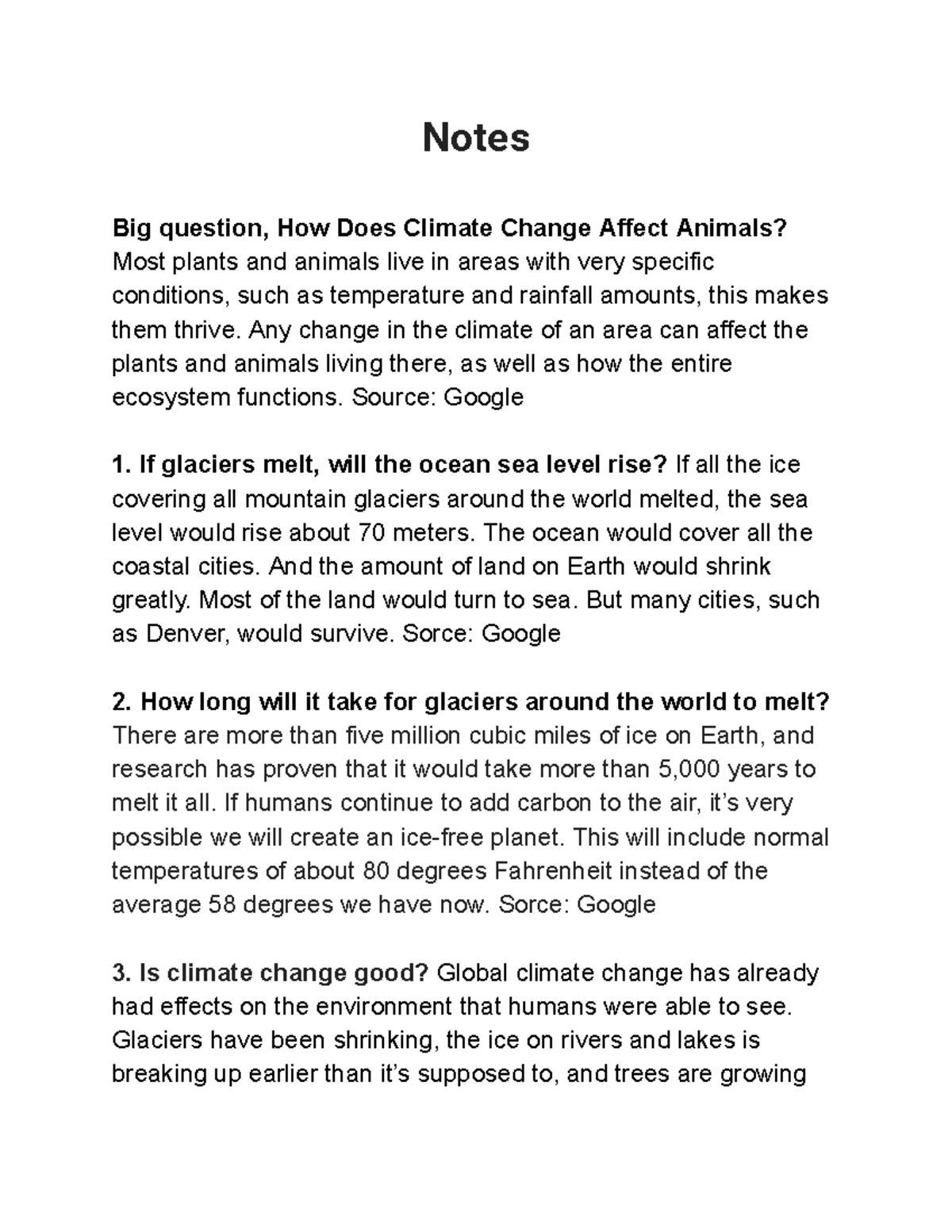Notes for Article - look through for more details - Notes Big question ...