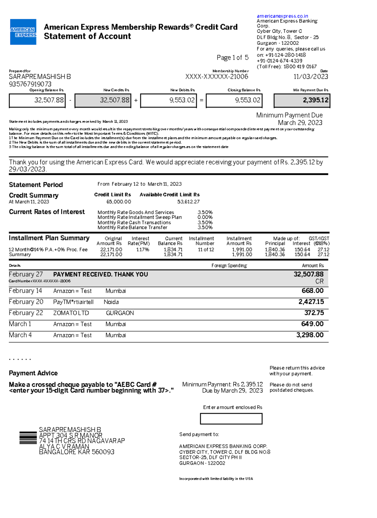 Scribd - statement - Prepared for Membership Number Date SARAPREMASHISH ...