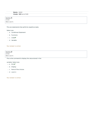 Web Enhanced Animation Graphics Prelim Lab Quiz 2 - Marks 20/20. Grade ...