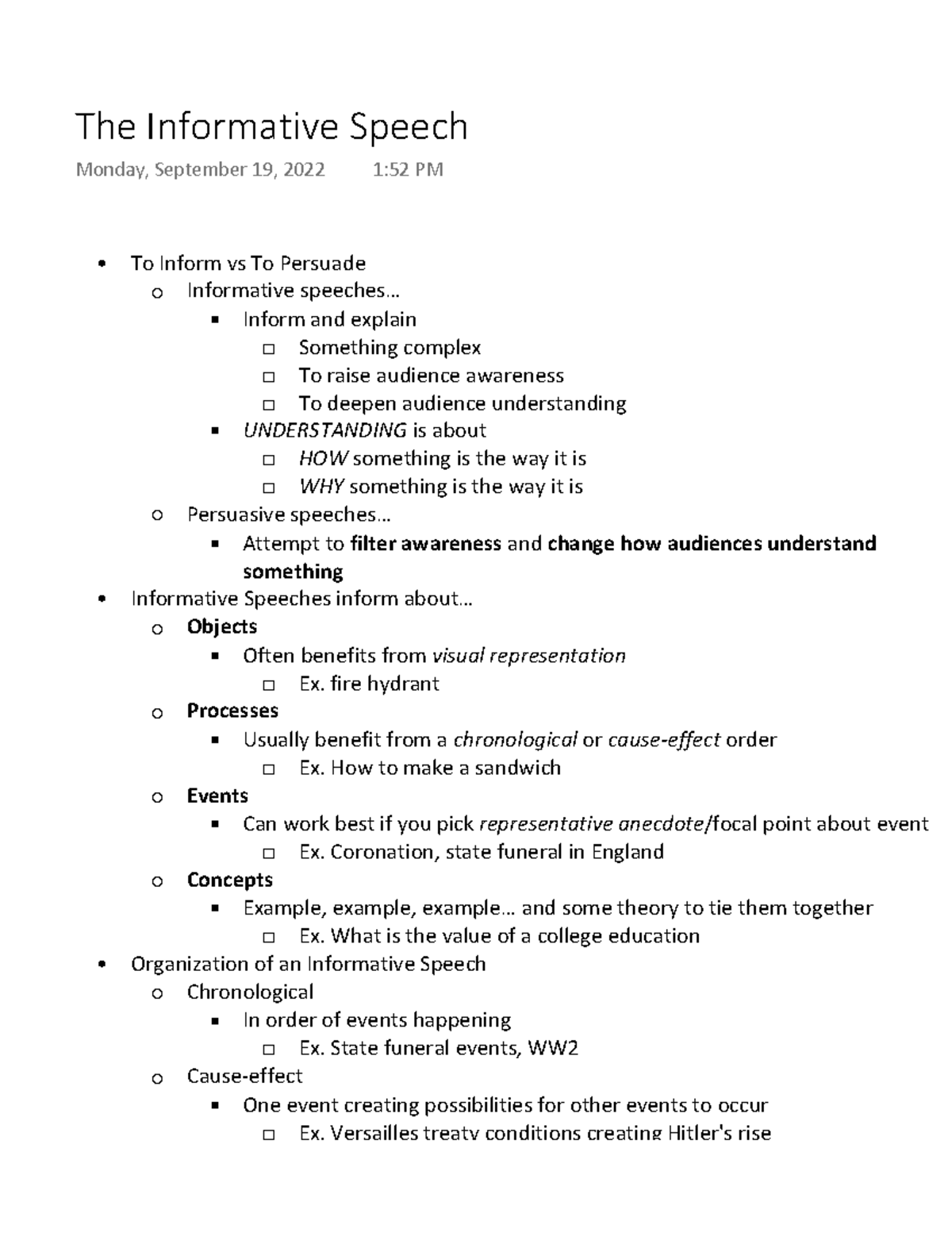 The Informative Speech - To Inform vs To Persuade Informative speeches ...