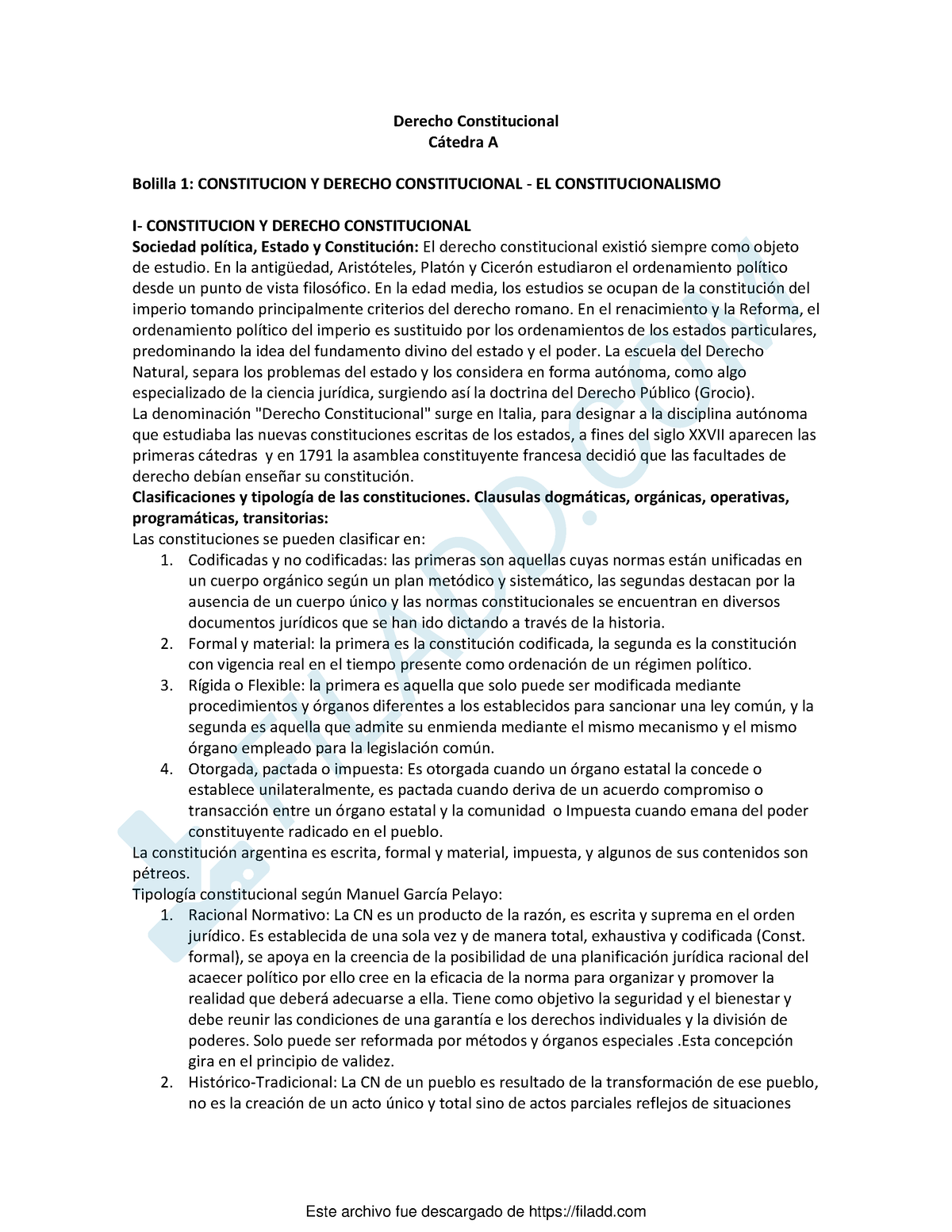 Derecho Constitucional B1 B20 1 - Derecho Constitucional Cátedra A ...