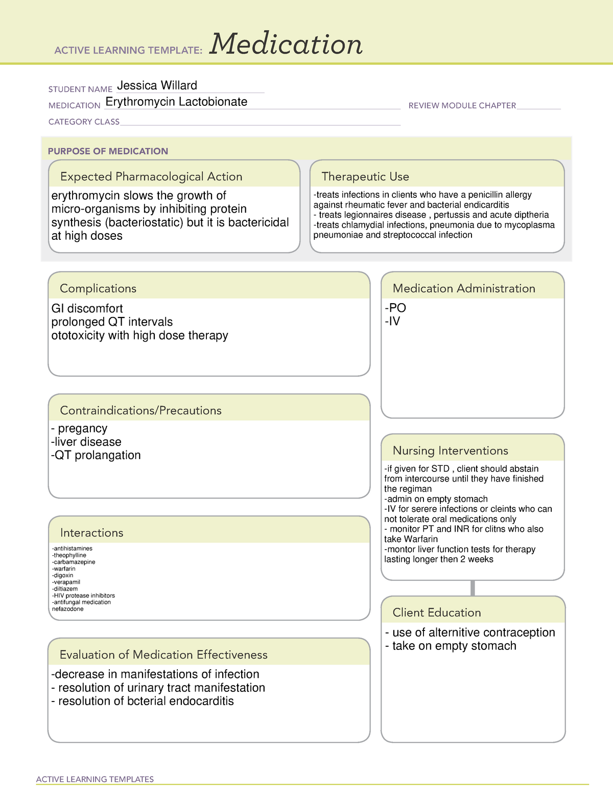 erythromycin-lactobionate-active-learning-templates-medication-student-name-studocu
