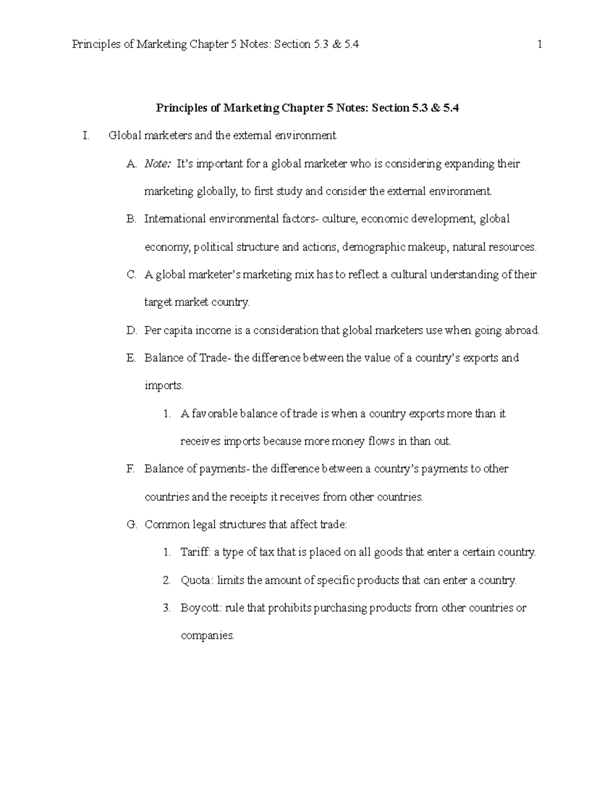 MKTG 2300 CH-5 Notes Section 3&4 - Principles of Marketing Chapter 5 ...