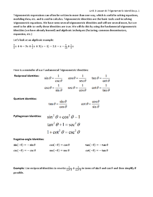 PreCal Trig 1720 Unit 2.7 Inverse Trigonometric Functions - In certain ...