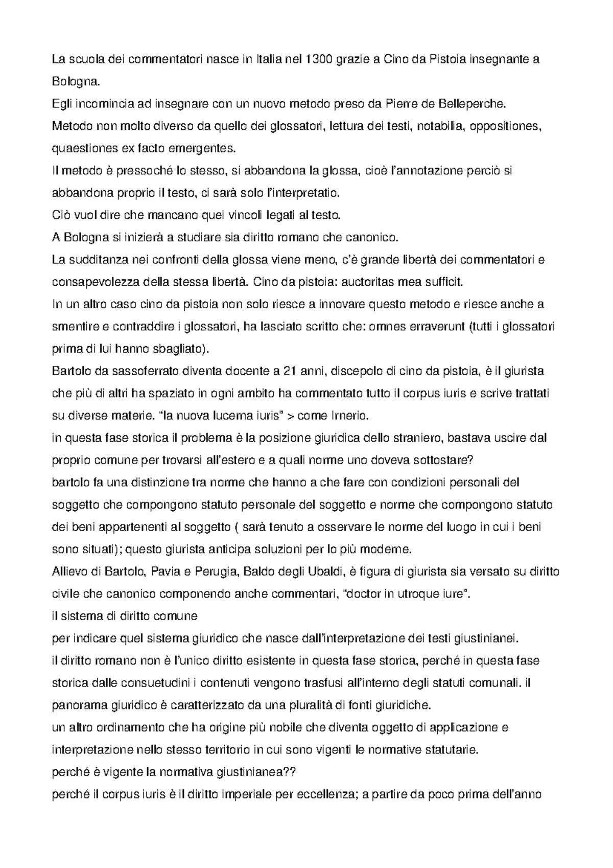 Scuola dei commentatori Storia del diritto medievale e moderno Studocu