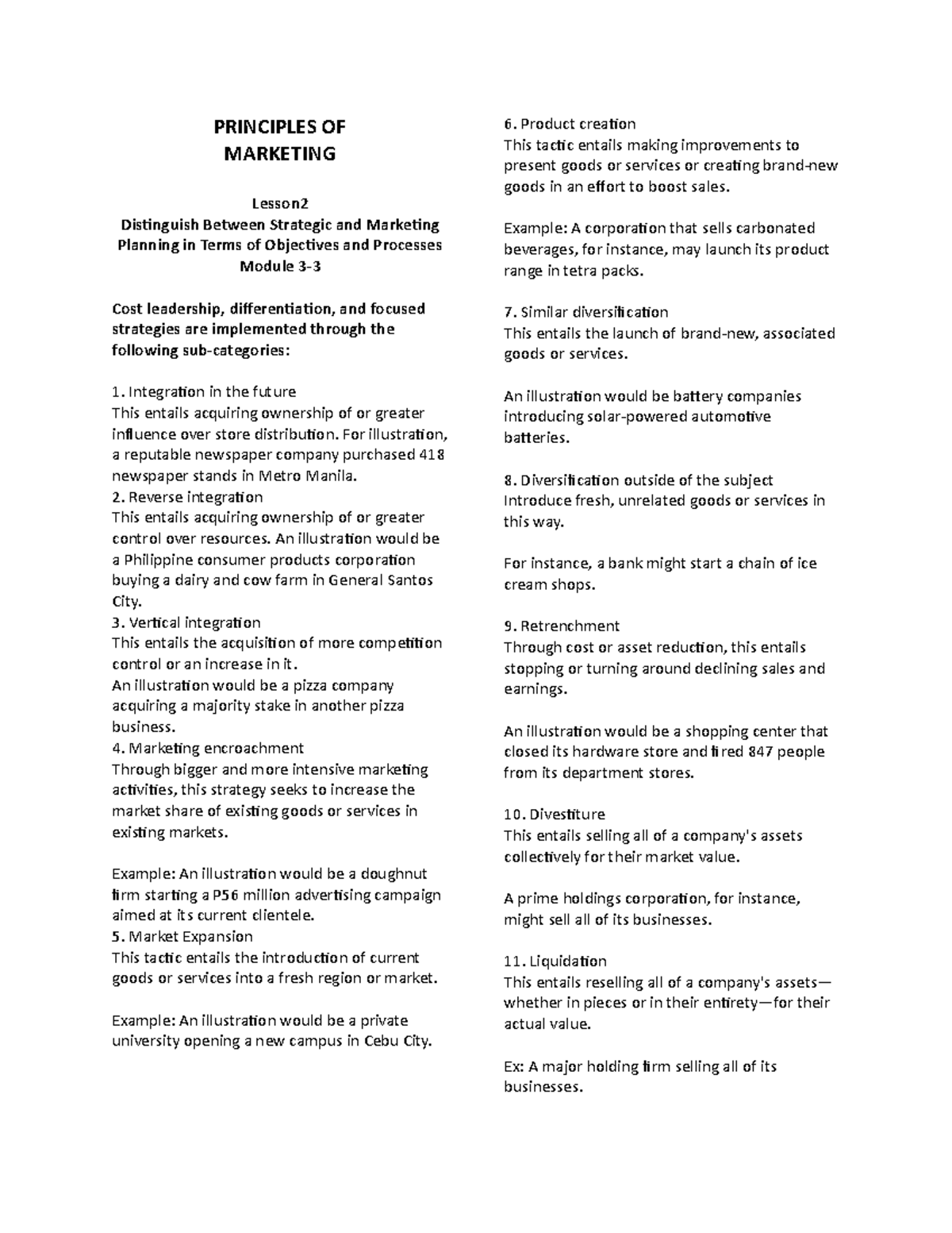 Principles of Marketing Lesson 2 Module 3-3 - PRINCIPLES OF MARKETING ...