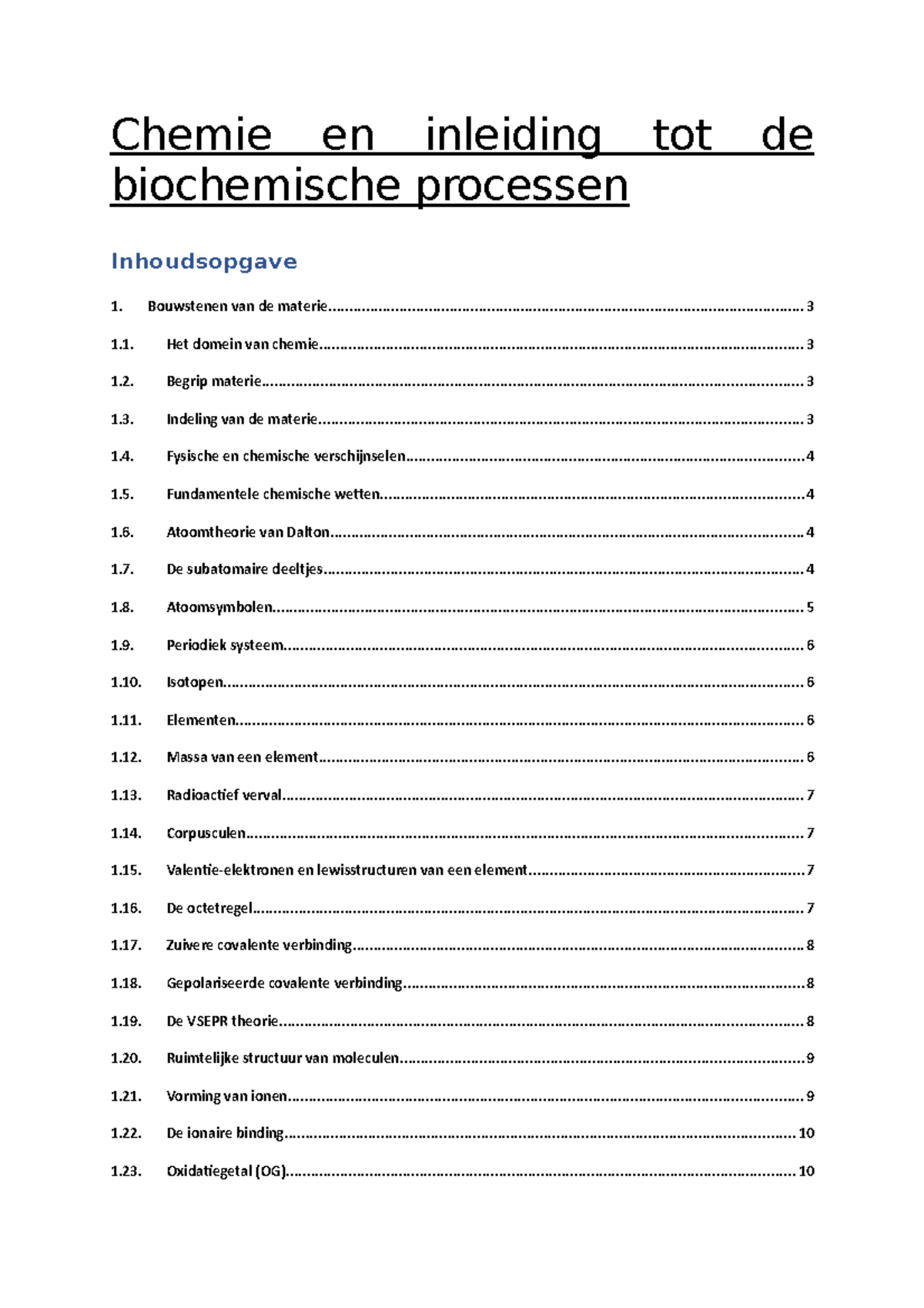 Chemi En Inleiding Tot De Biochemische Processen - Chemie En Inleiding ...