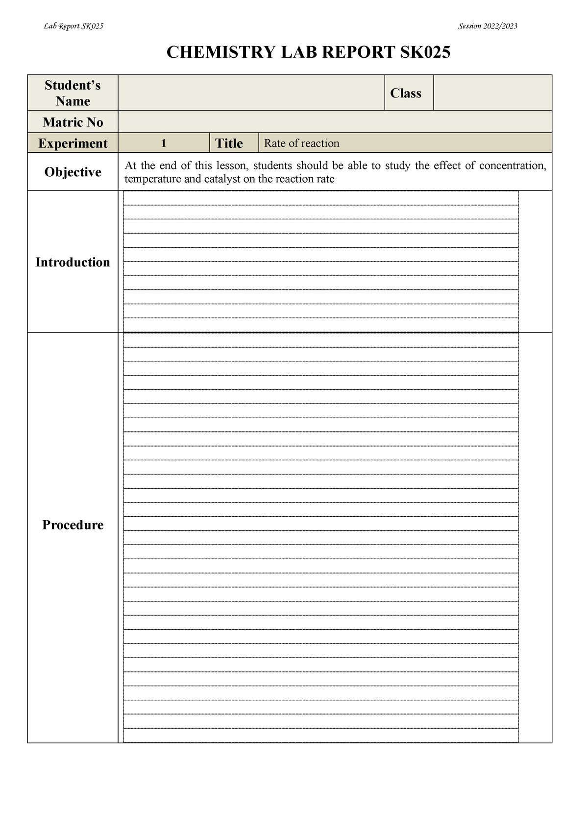 lab report experiment 1 sk025