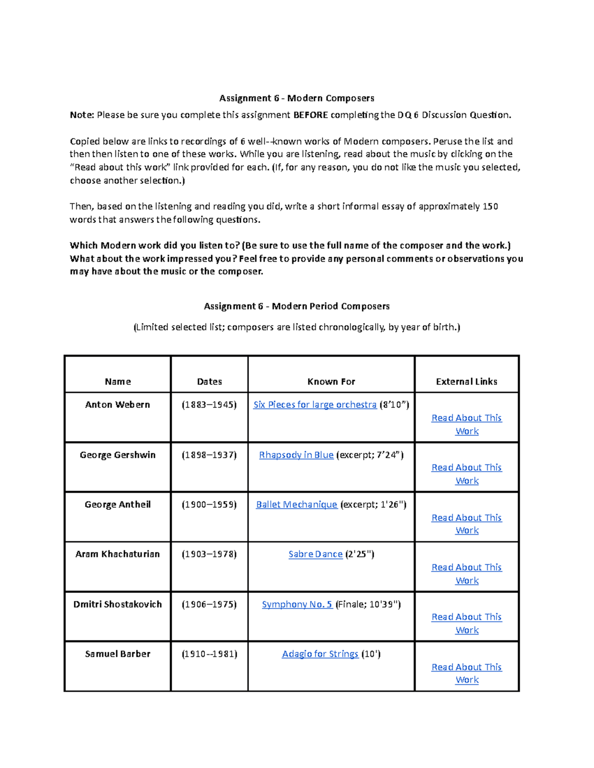 music composer assignment