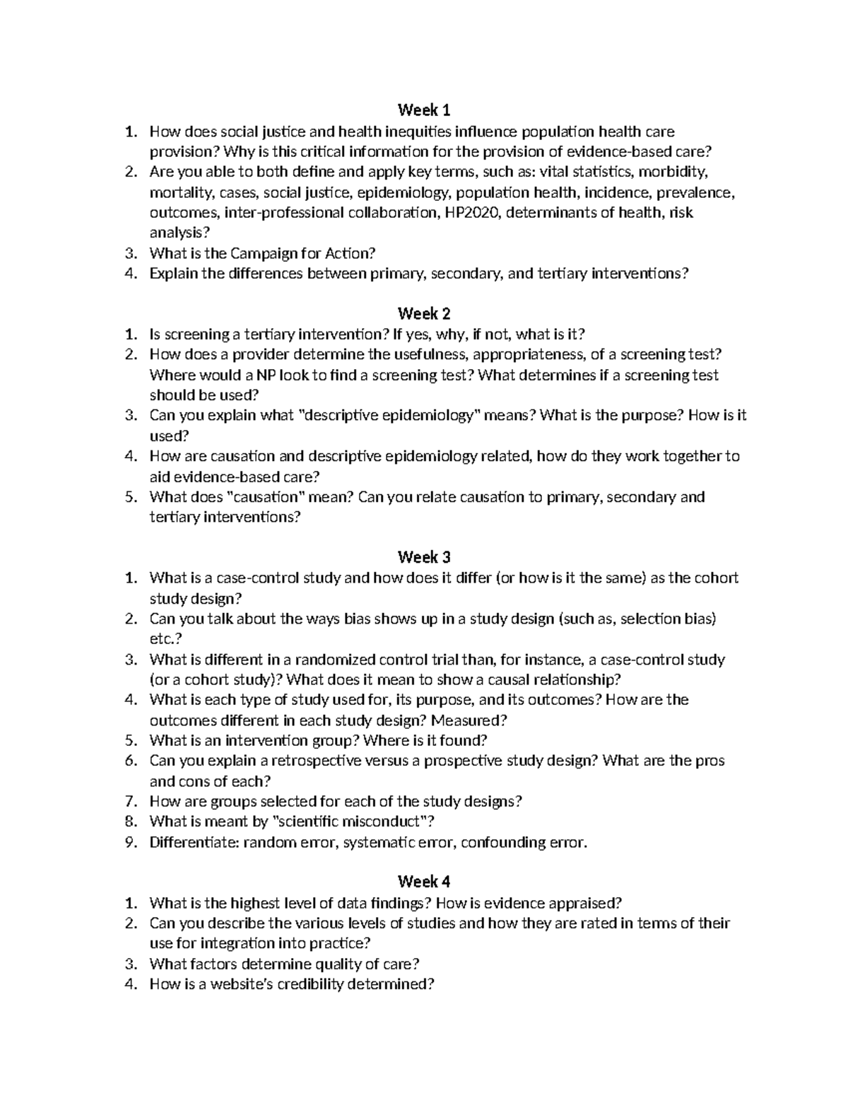 Week+4+-+Midterm+Review+Questions - Week 1 How does social justice and ...