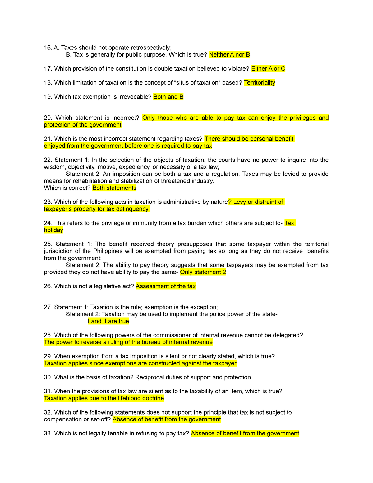 16-multiple-choice-a-taxes-should-not-operate-retrospectively-b-tax-is-generally-for