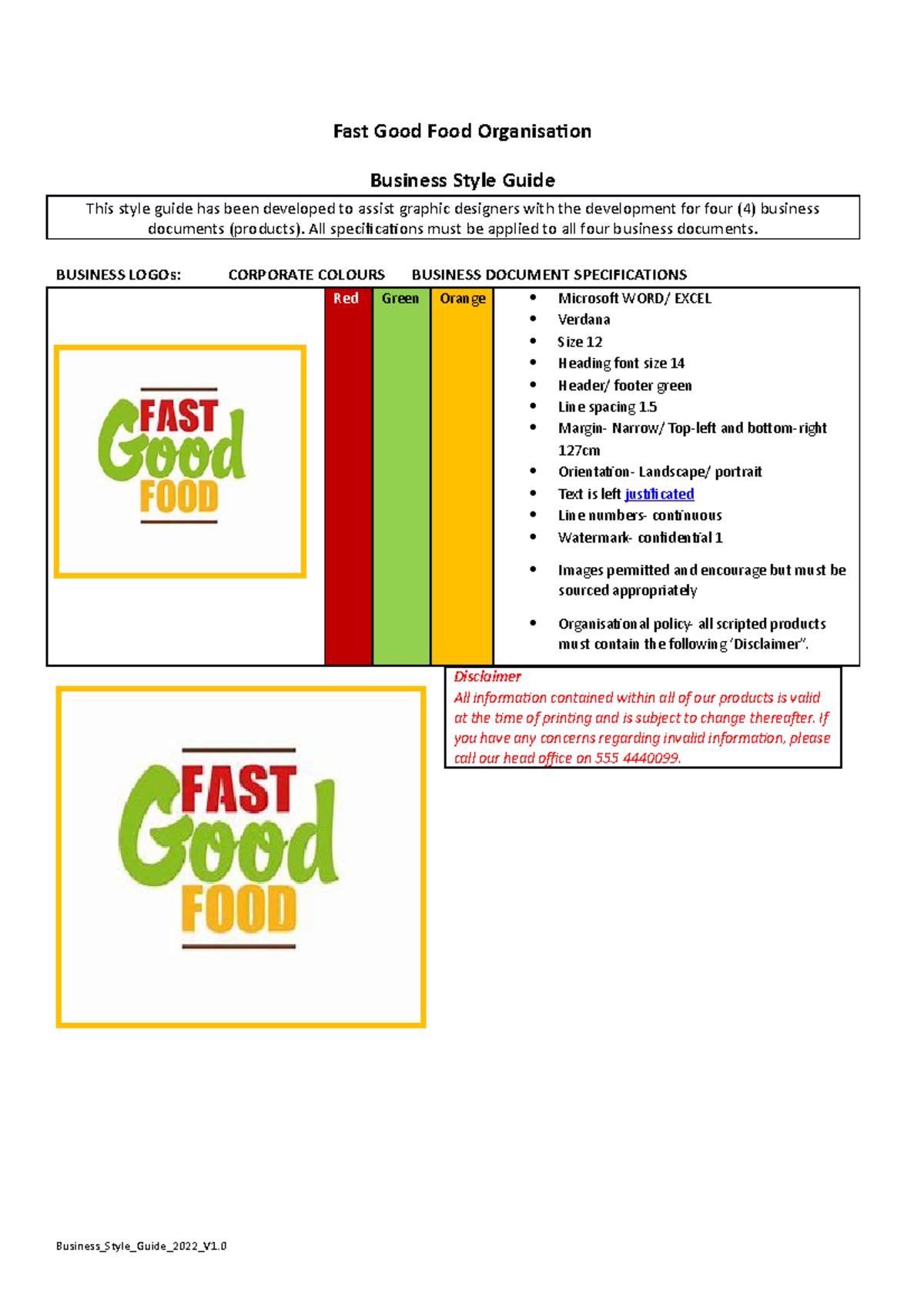 3 bjnb Fast Good Food Organisation Business Style Guide This style