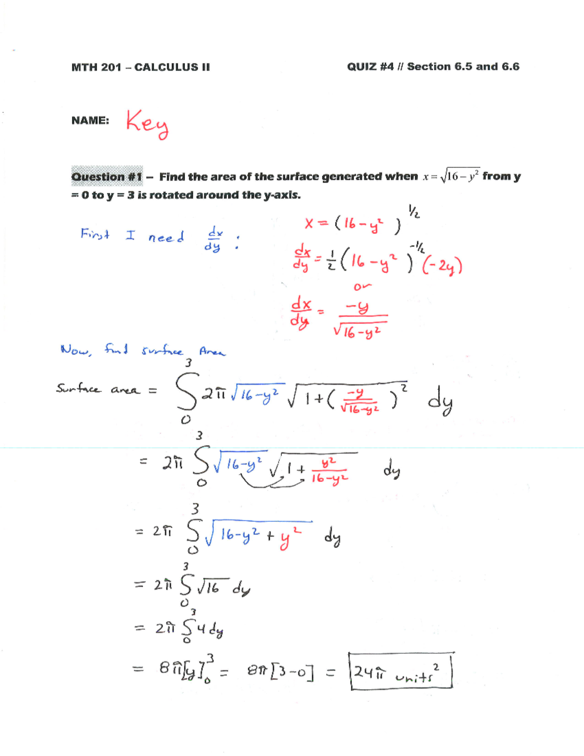 Answer Key #4 - quiz - MTH 201 - Studocu