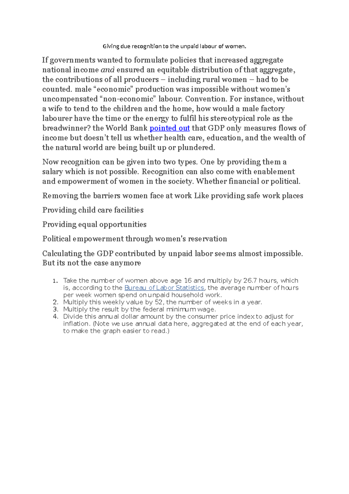 Giving due recognition to the unpaid labour of women - If governments ...