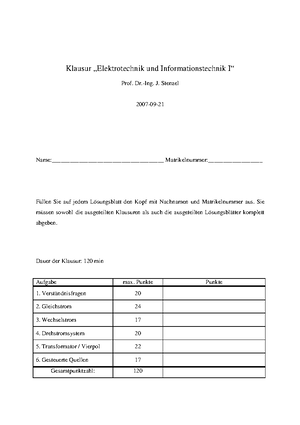 Vertiefungsaufgaben Block 4 ML - Übung Zur Vorlesung Elektrotechnik Und ...