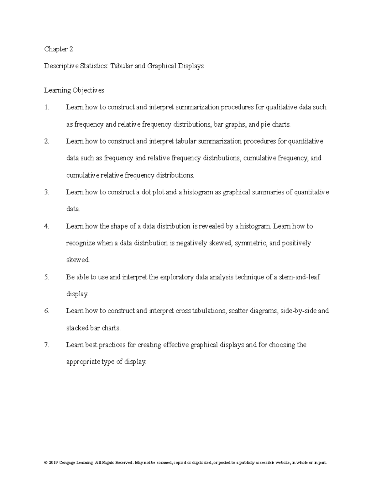 Chapter 02 - Business Statistics - Chapter 2 Descriptive Statistics ...