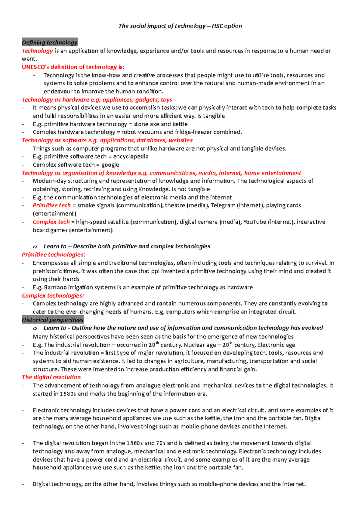 The social impact of technology - notes - 3728.2 - UWS - Studocu