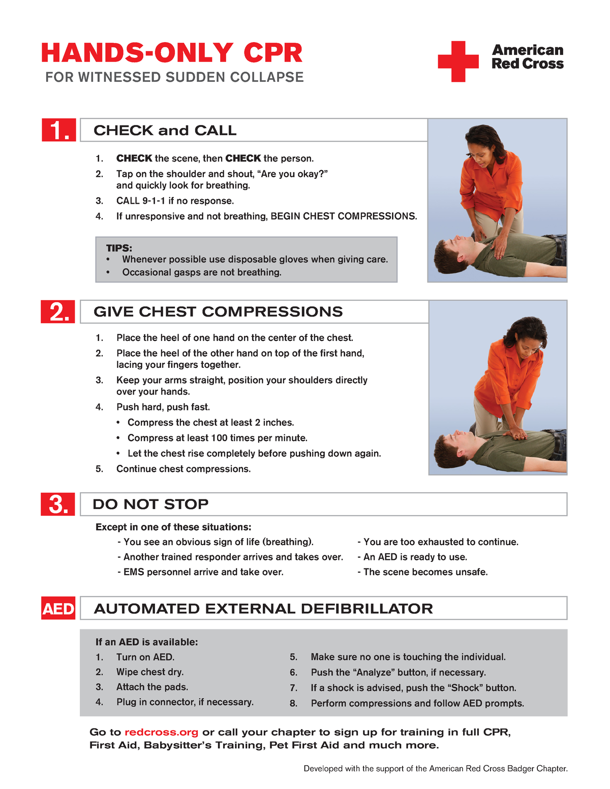 Hands Only CPRsheet - HANDS-ONLY CPR FOR WITNESSED SUDDEN COLLAPSE 3 ...