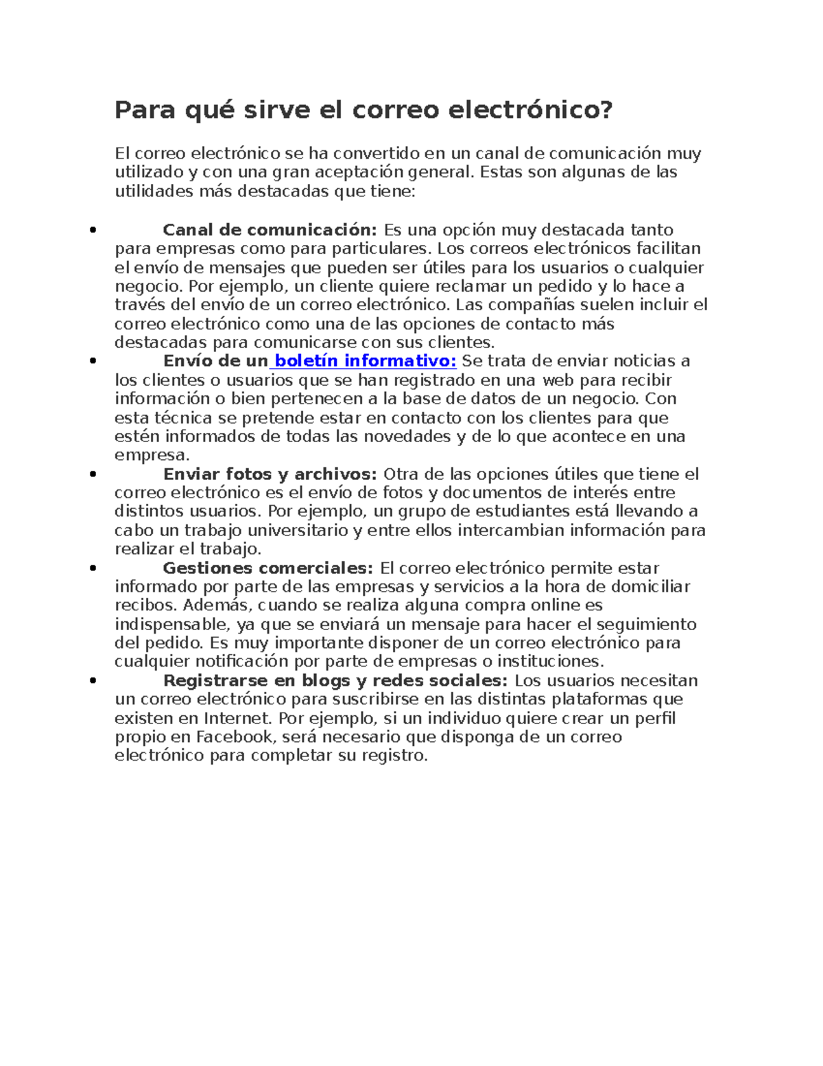 Para Qu Sirve El Correo Electr Nico Para Qu Sirve El Correo Electr Nico El Correo