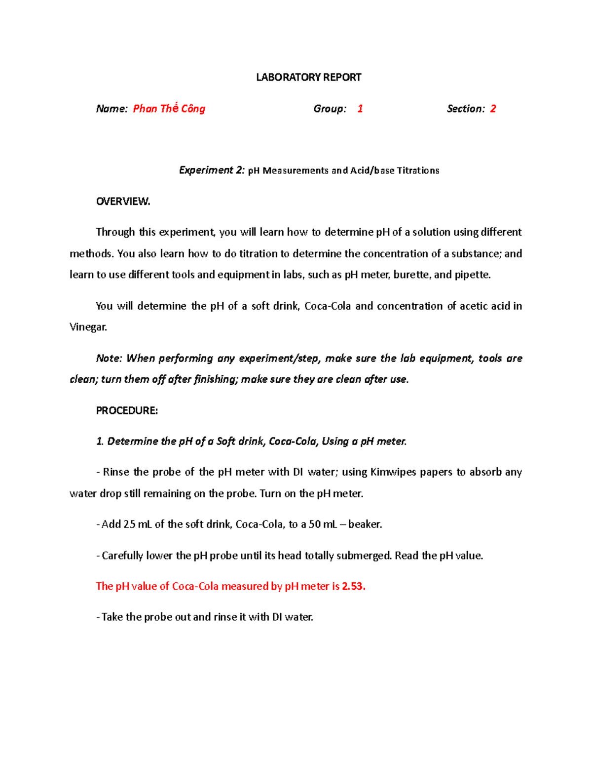 LAB Report 2 KONG Homework Assignment - LABORATORY REPORT Name:Phan Thế ...