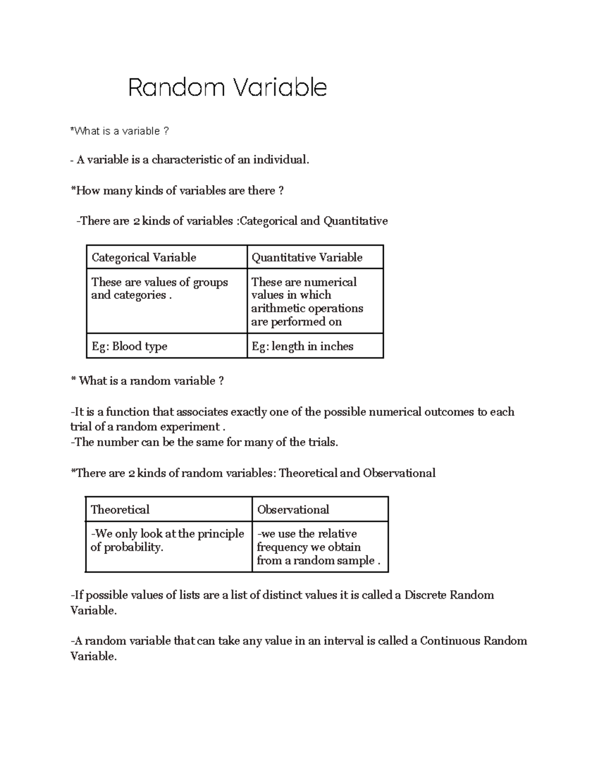 Random Variable - Random Variable *What is a variable? A variable is a ...