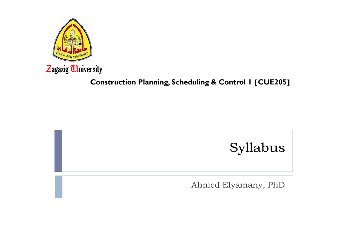 Syllabus - - Studocu