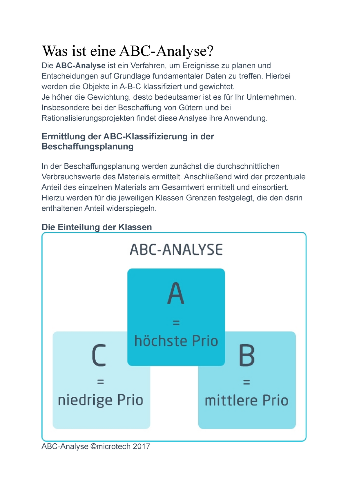 Abc Analyse Studocu