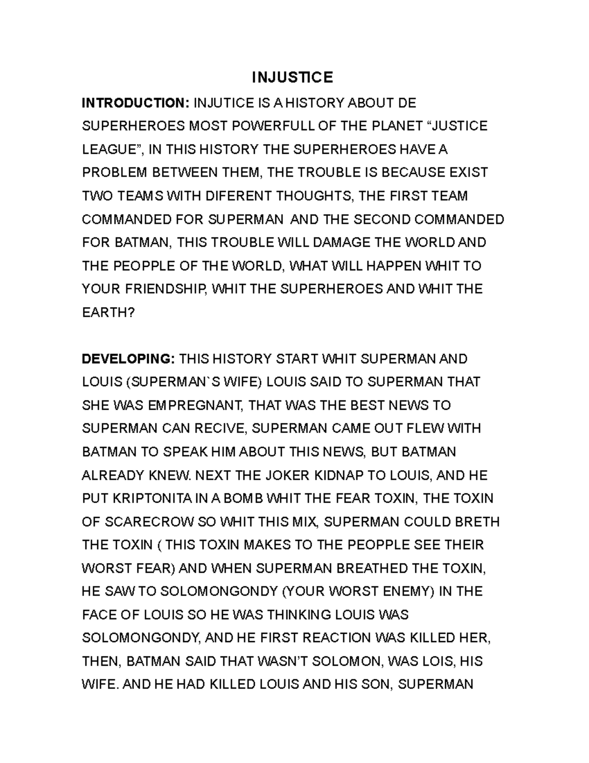 Injustice - INJUSTICE INTRODUCTION: INJUTICE IS A HISTORY ABOUT DE ...