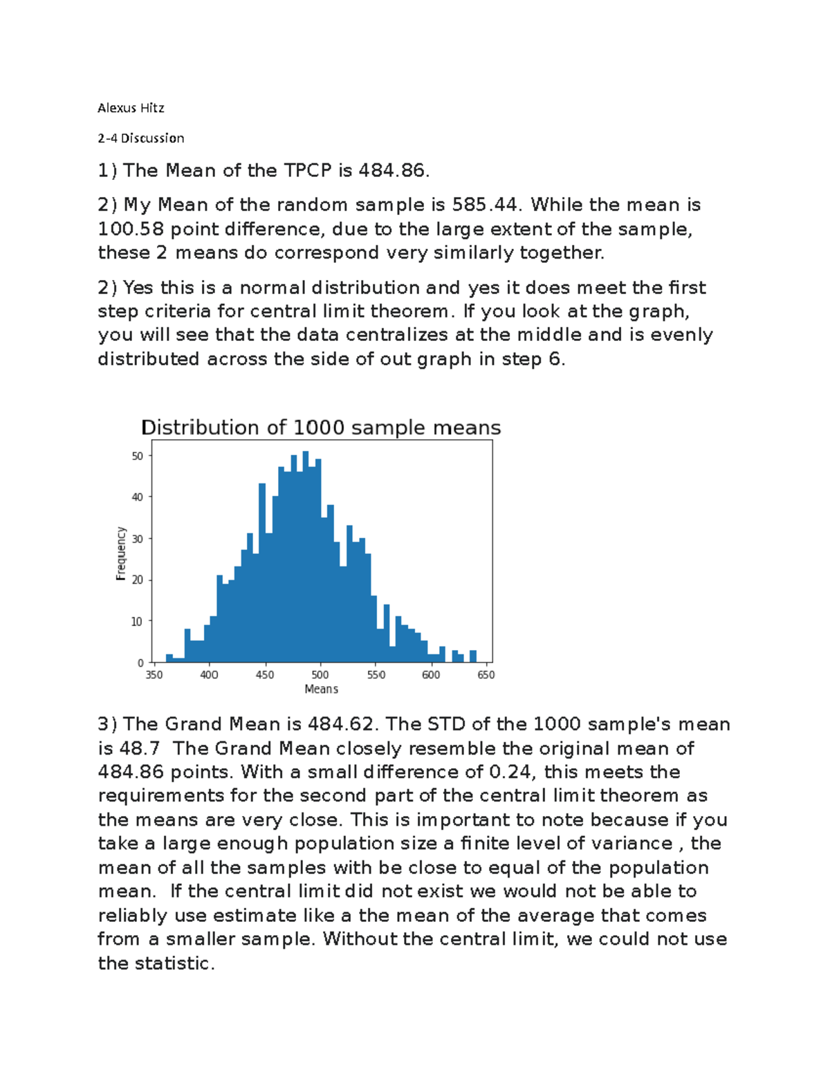2-4 Discussion - got an A on this - Alexus Hitz 2-4 Discussion The Mean ...