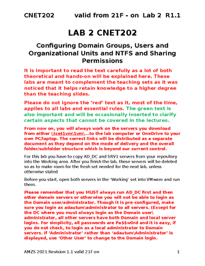 Labbb 8 2023 - gpo - Lab 7 R1. LAB 7 CNET202 & NET Implementing and ...