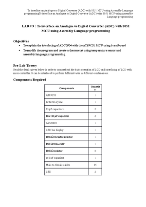 MP Muhammad ZIA 159 LAB08 - Microprocessor System and Interfacing EEE ...