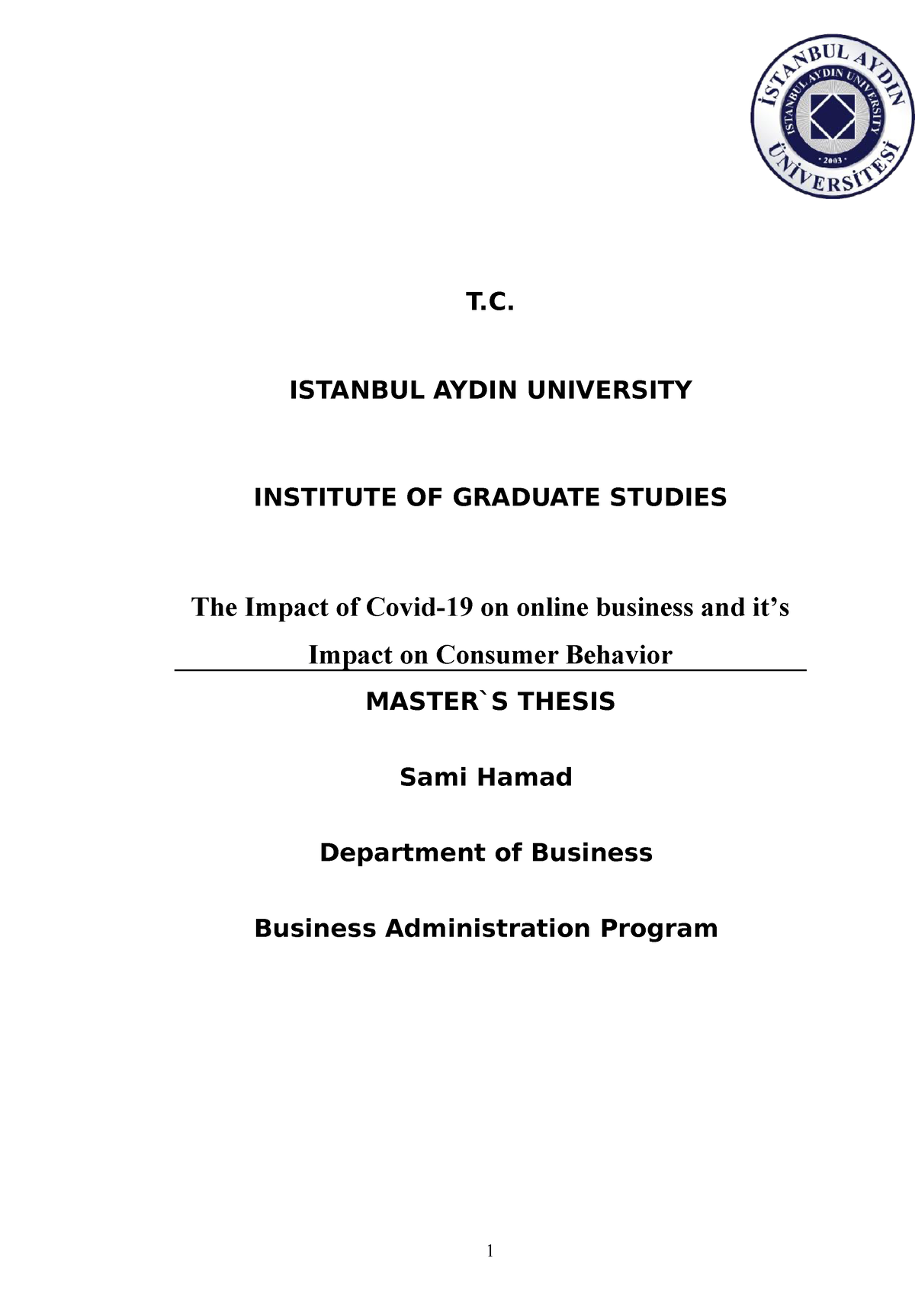 istanbul aydin university thesis writing guide