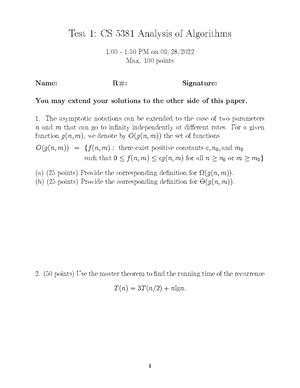 HW2 - Dynamic Programming And Greedy Algorithms - CS 5381 Analysis Of ...