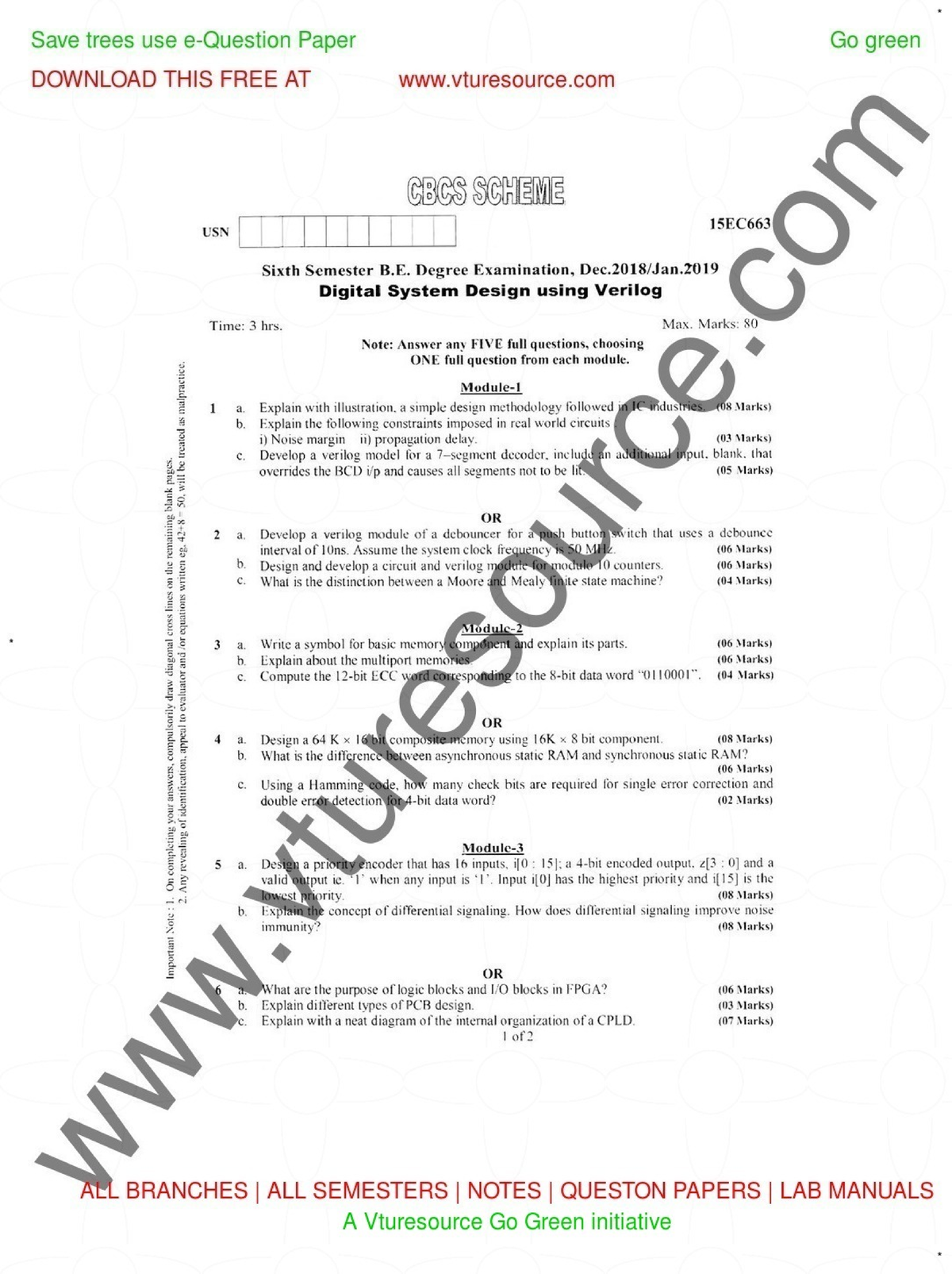 Jan-2019 - Question paper - Electronics engineering - Studocu