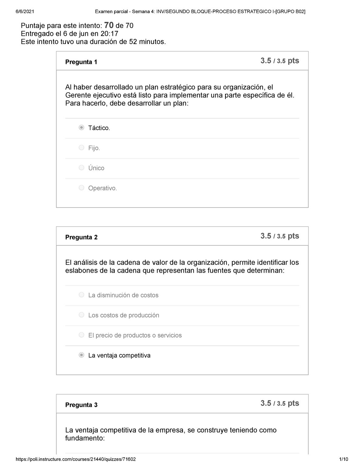 Examen Parcial - Semana 4 INV Segundo Bloque- Proceso Estrategico I ...