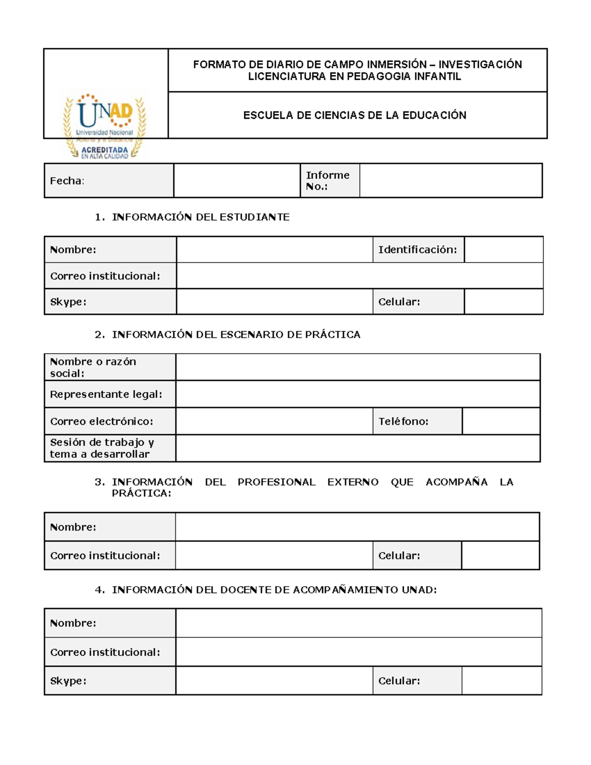 Diario DE Campo- Practica DE Inmersion E Investigación LIPI - FORMATO ...