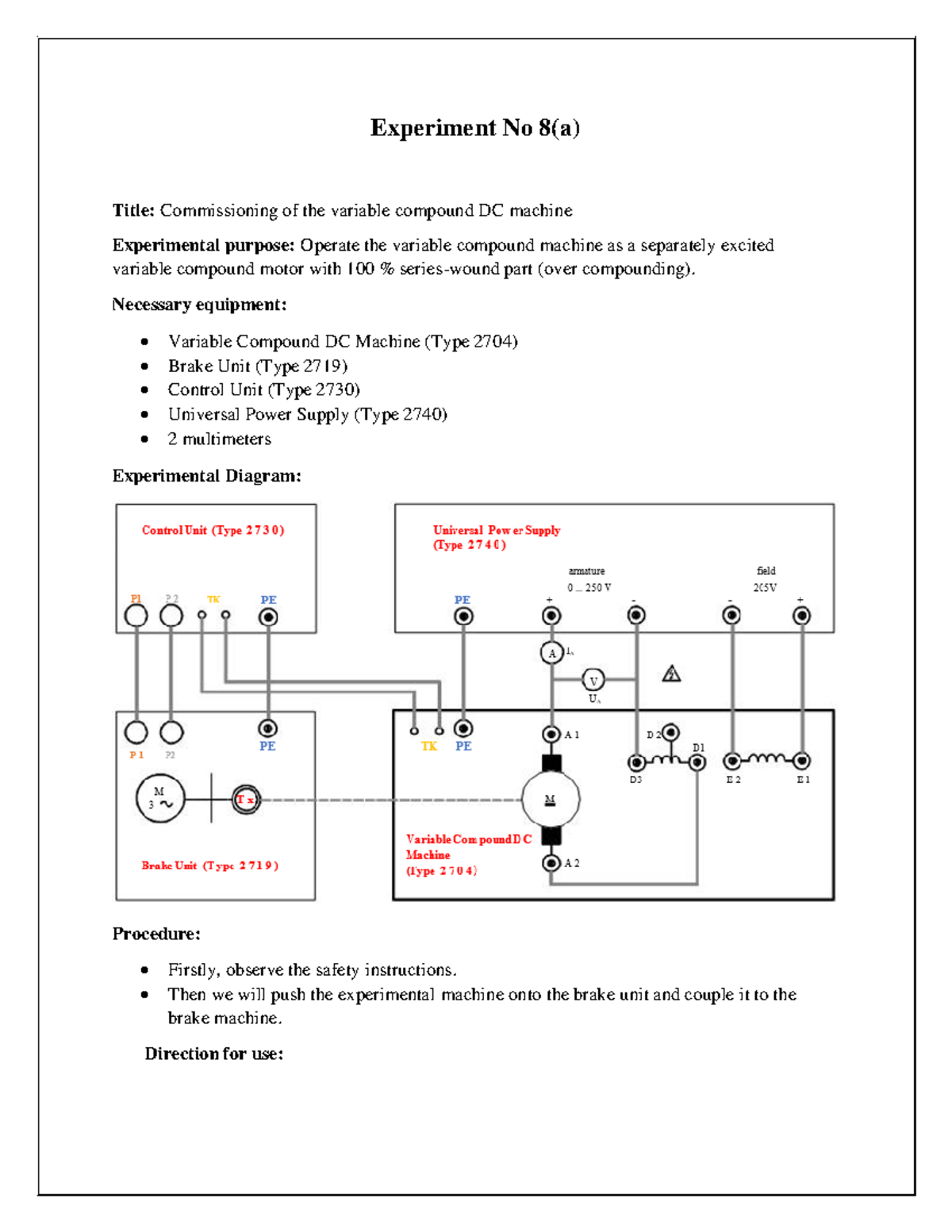 Experiment No 8 - lab - Experiment No 8(a) Title: Commissioning of the ...