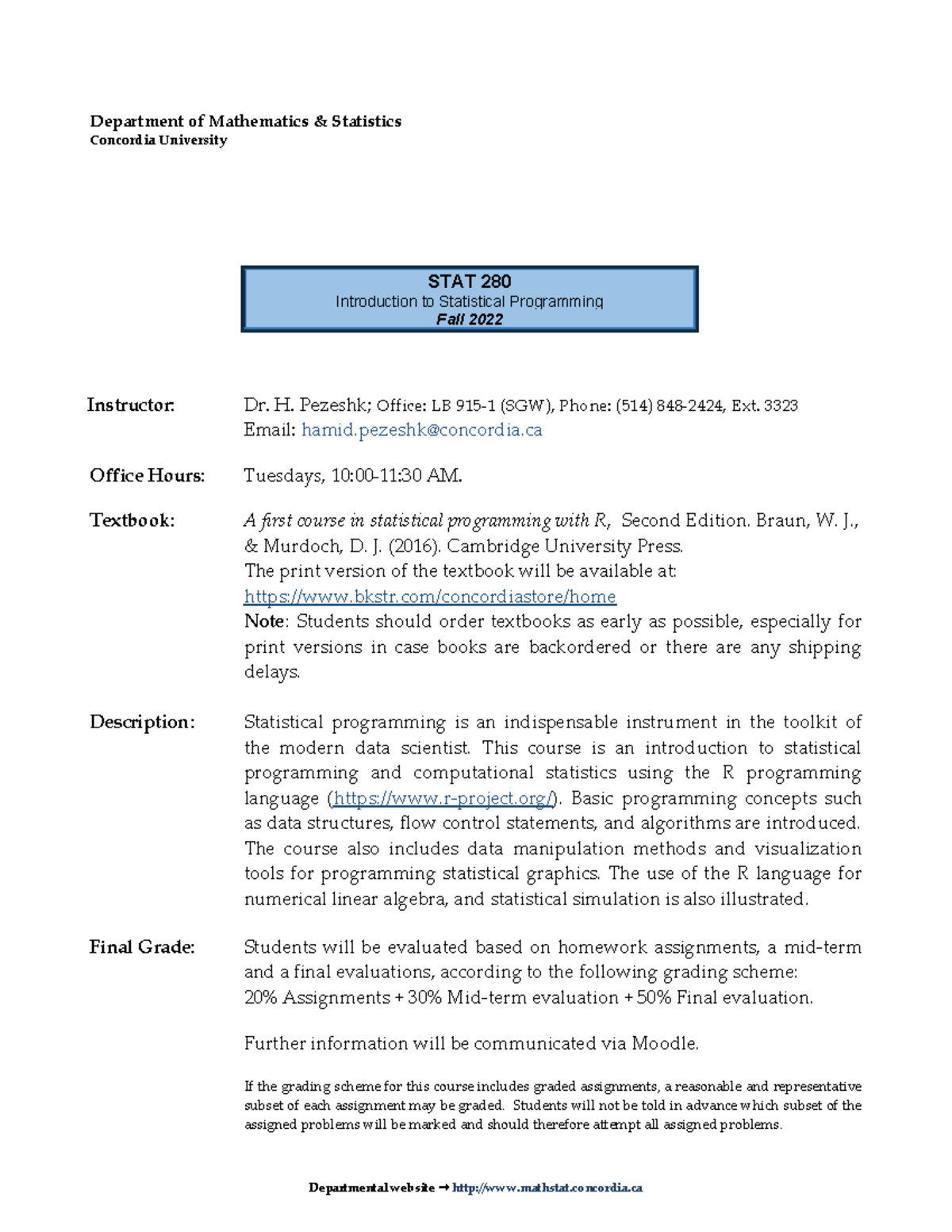 Outlines STAT280 Fall 2022 - Departmental website mathstat.concordia ...