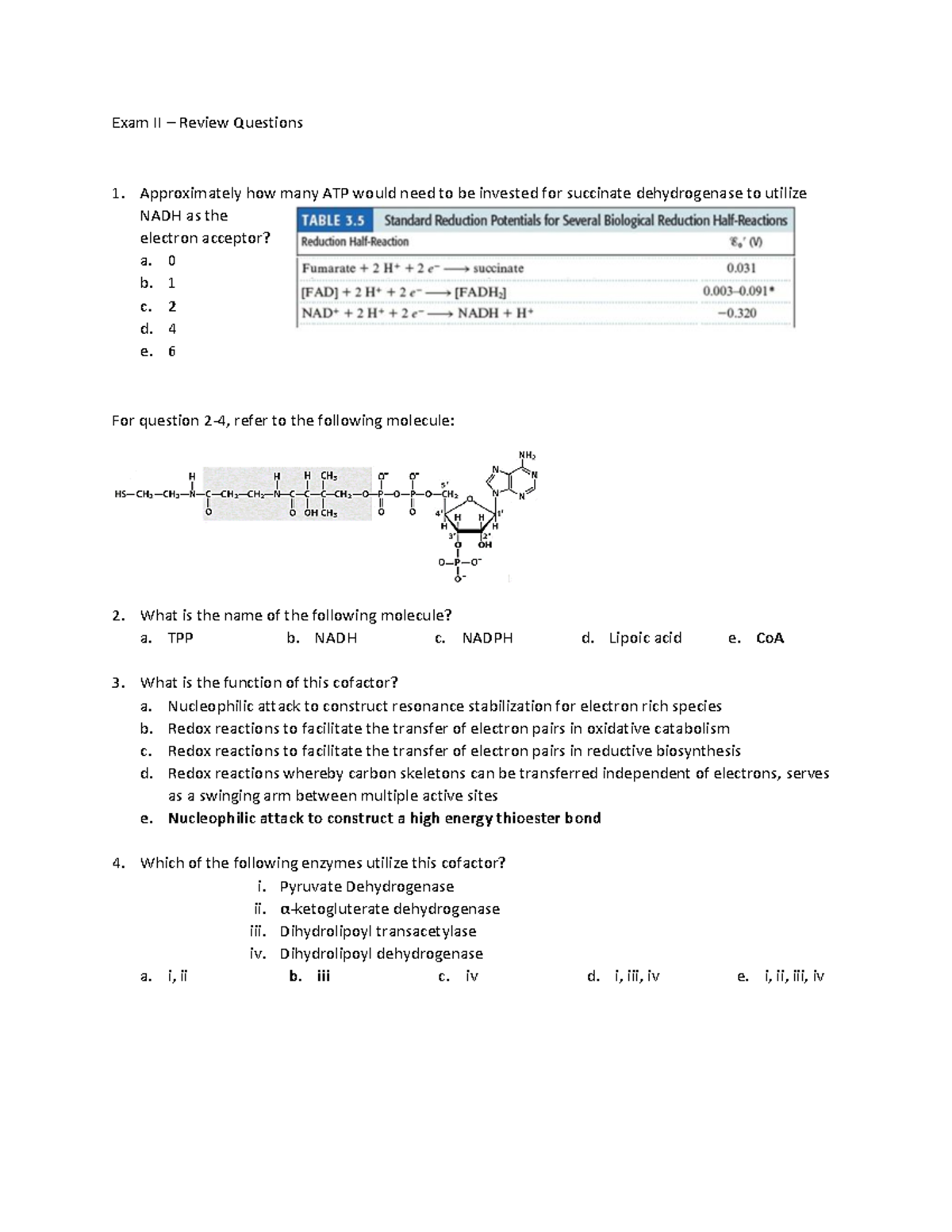 Exam II Questions - KEY - Exam II – Review Questions Approximately how ...