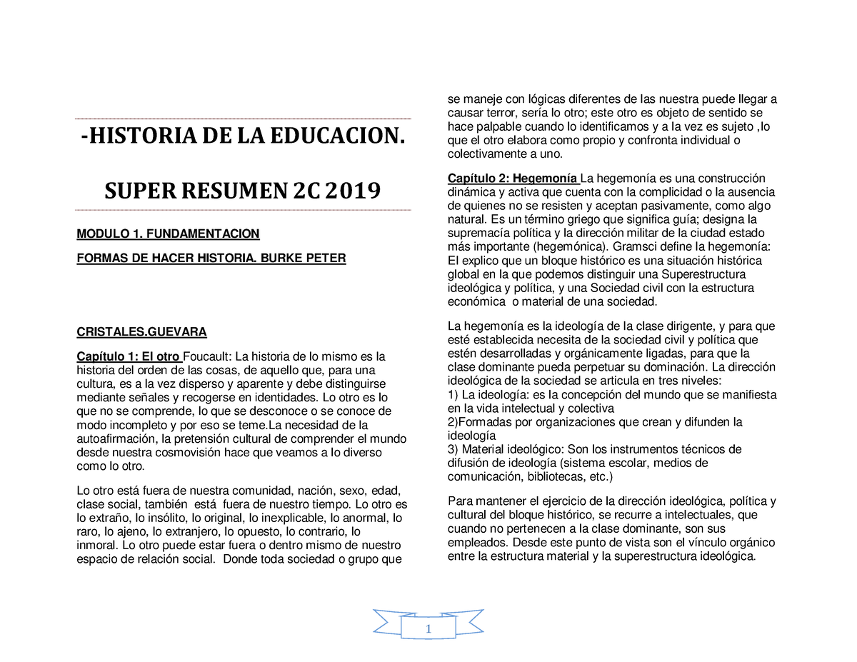 Historia De La Educacion Super Resumen Historia De La Educacion Super Resumen C Modulo