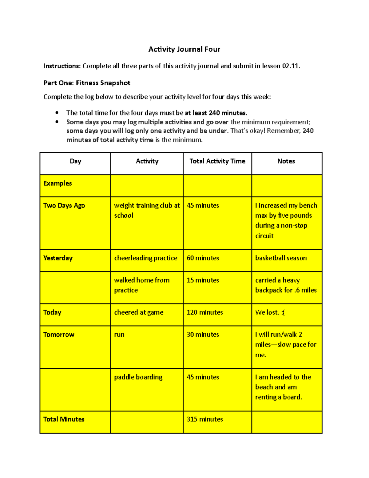 assignment 01.11 activity journal