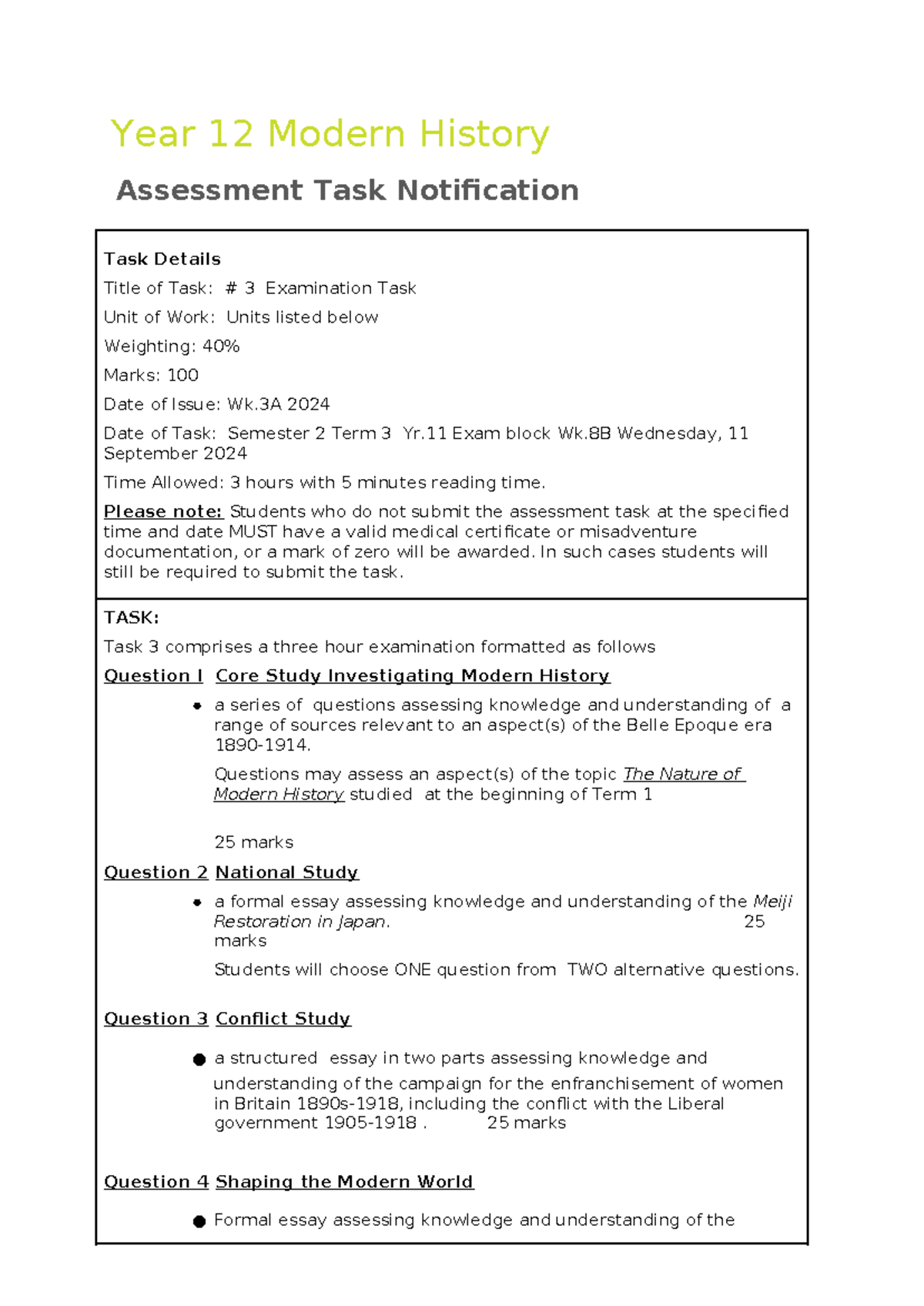 11 SEP History - goood - Year 12 Modern History Assessment Task ...