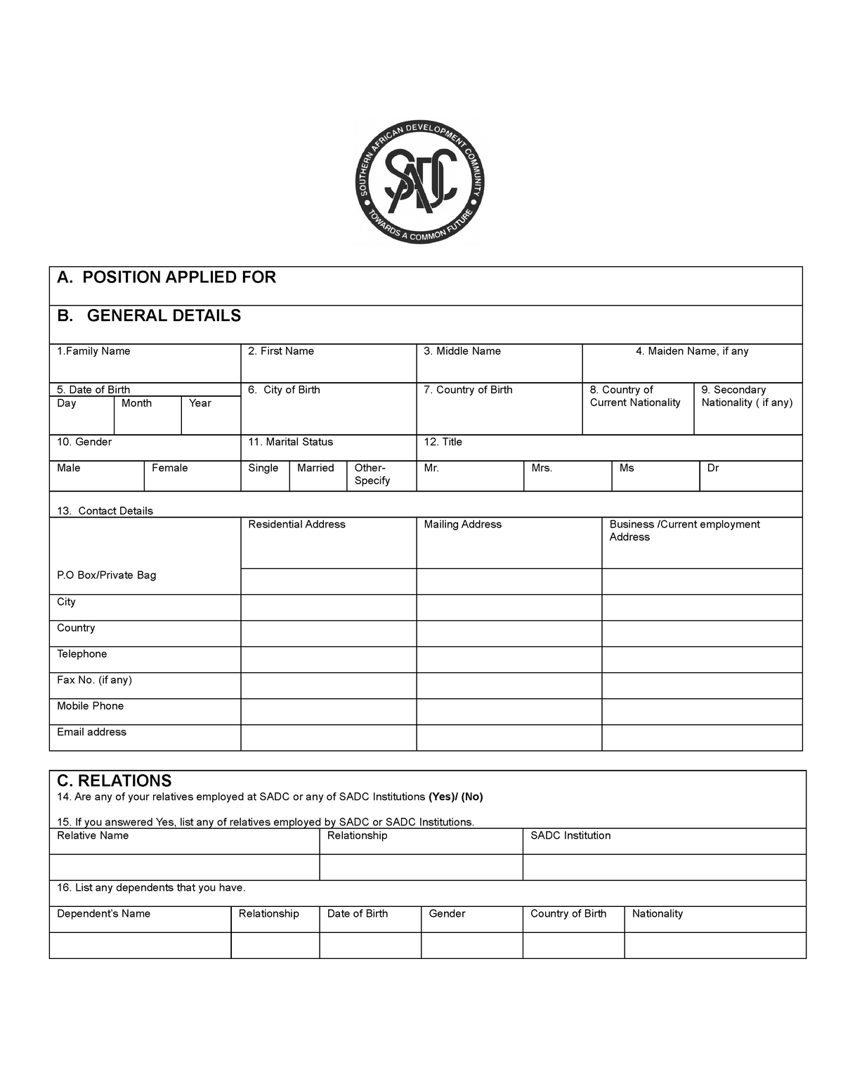 sadc-application-form-english-a-position-applied-for-b-general