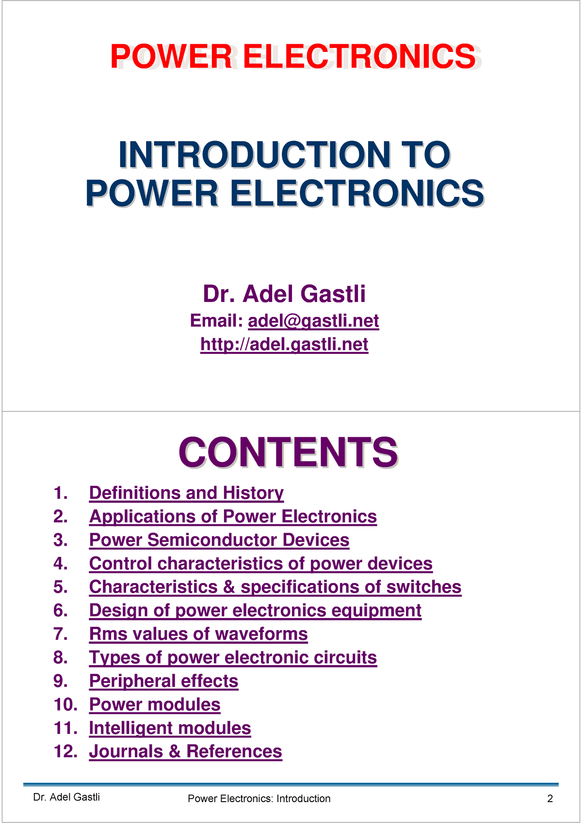 PE CH1 - POWER ELECTRONICSPOWER ELECTRONICS INTRODUCTION TO ...