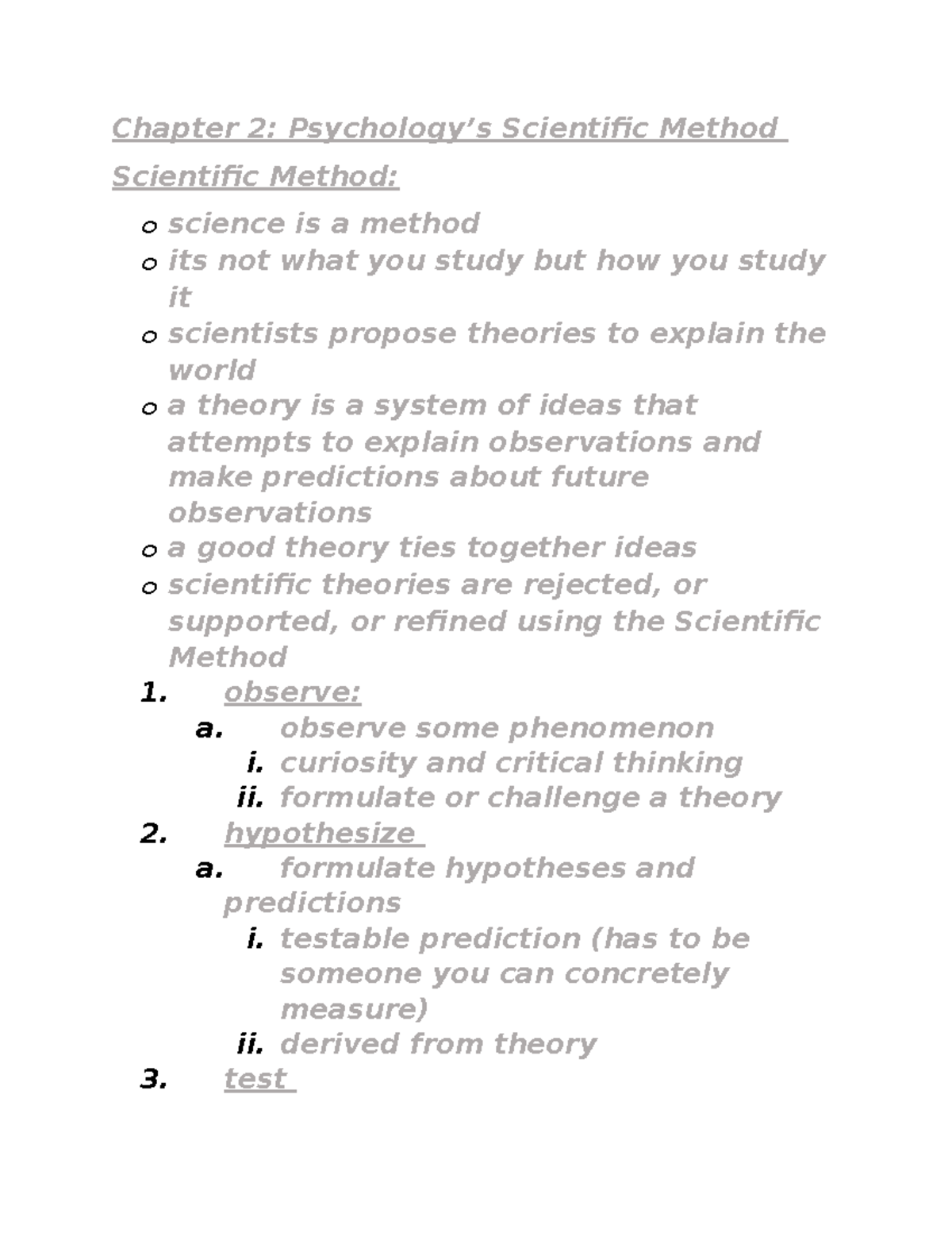 Chapter 2 - Chapter 2: Psychology’s Scientific Method Scientific Method ...