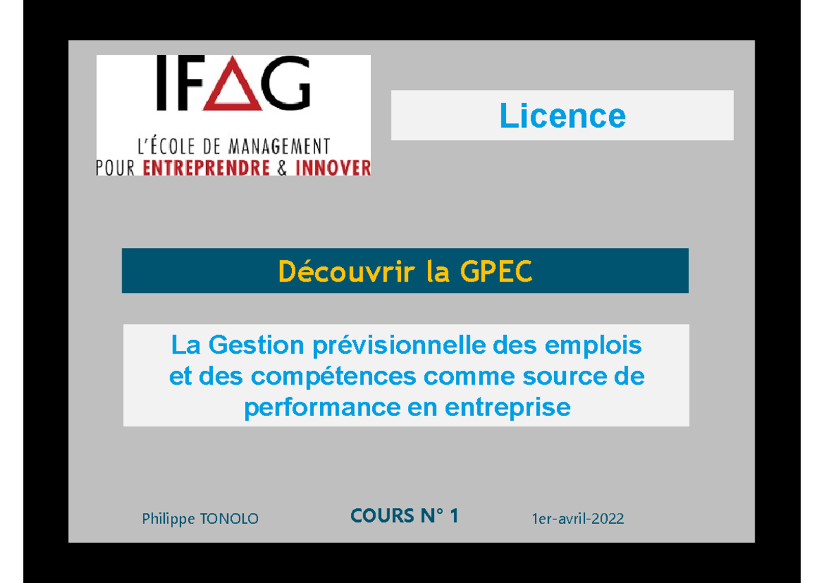 Cours-GPEC - GPEC - Philippe TONOLO COURS N° 1 1er-avril- Licence ...