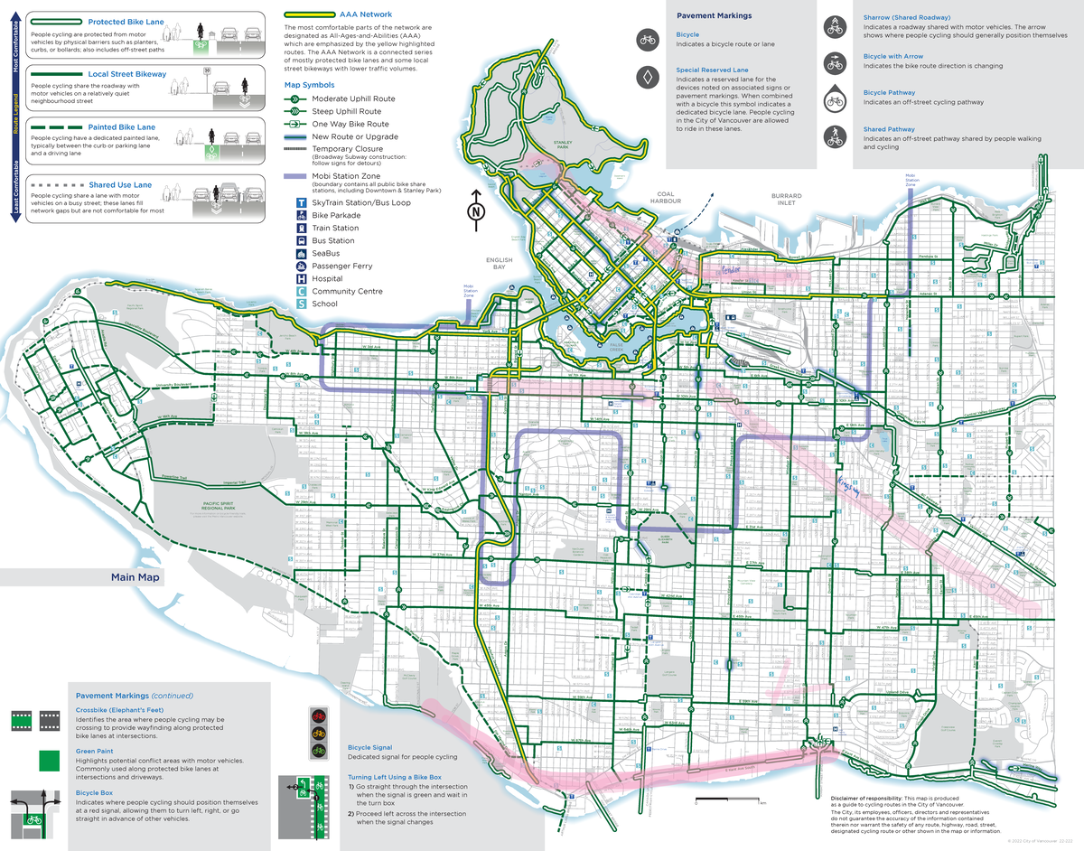 Map cycling vancouver 2 - Mobi Station Zone Mobi Station Zone W 2ND AVE ...