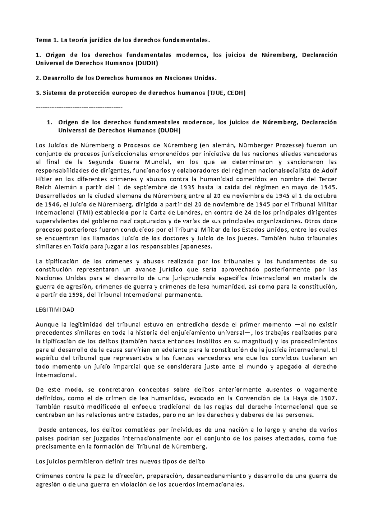 Tema 1-1 Derechos Humanos - Tema 1. La Teoría Jurídica De Los Derechos ...